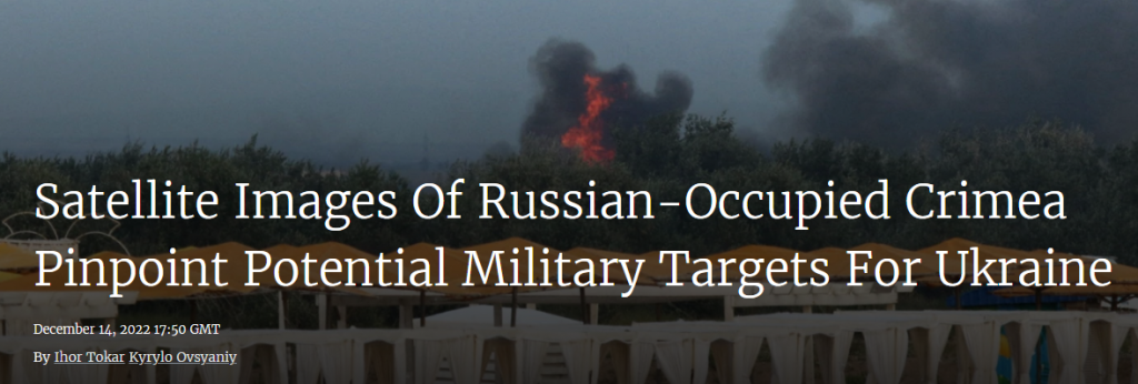 Hình ảnh vệ tinh trên bán đảo Crimea bị Nga chiếm đóng xác định các mục tiêu quân sự tiềm năng cho Ukraine