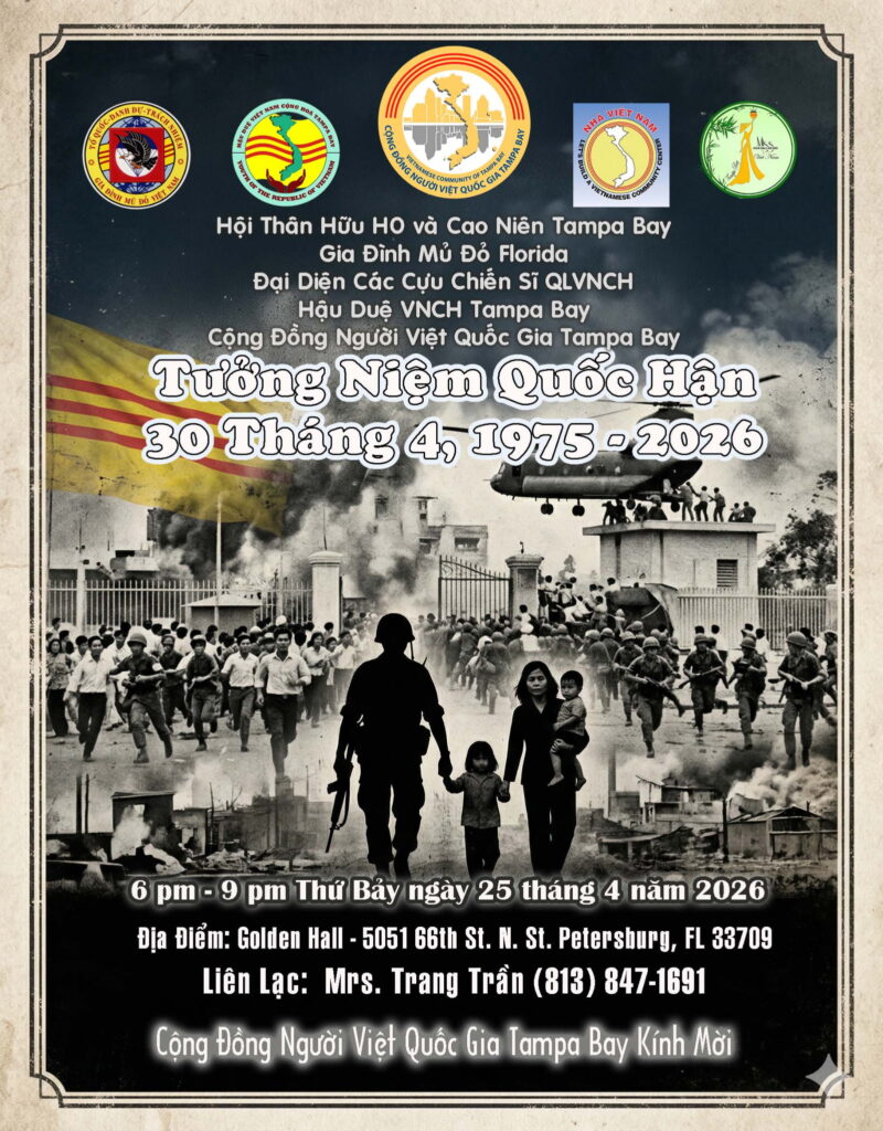Xin mời tham dự Buổi Thắp Nến Tưởng Niệm Quốc Hận lần thứ 51 (tại Tampa Bay)