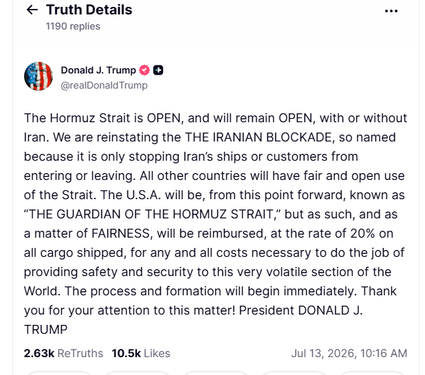 TT Trump: Chúng tôi đang khôi phục LỆNH PHONG TỎA IRAN...